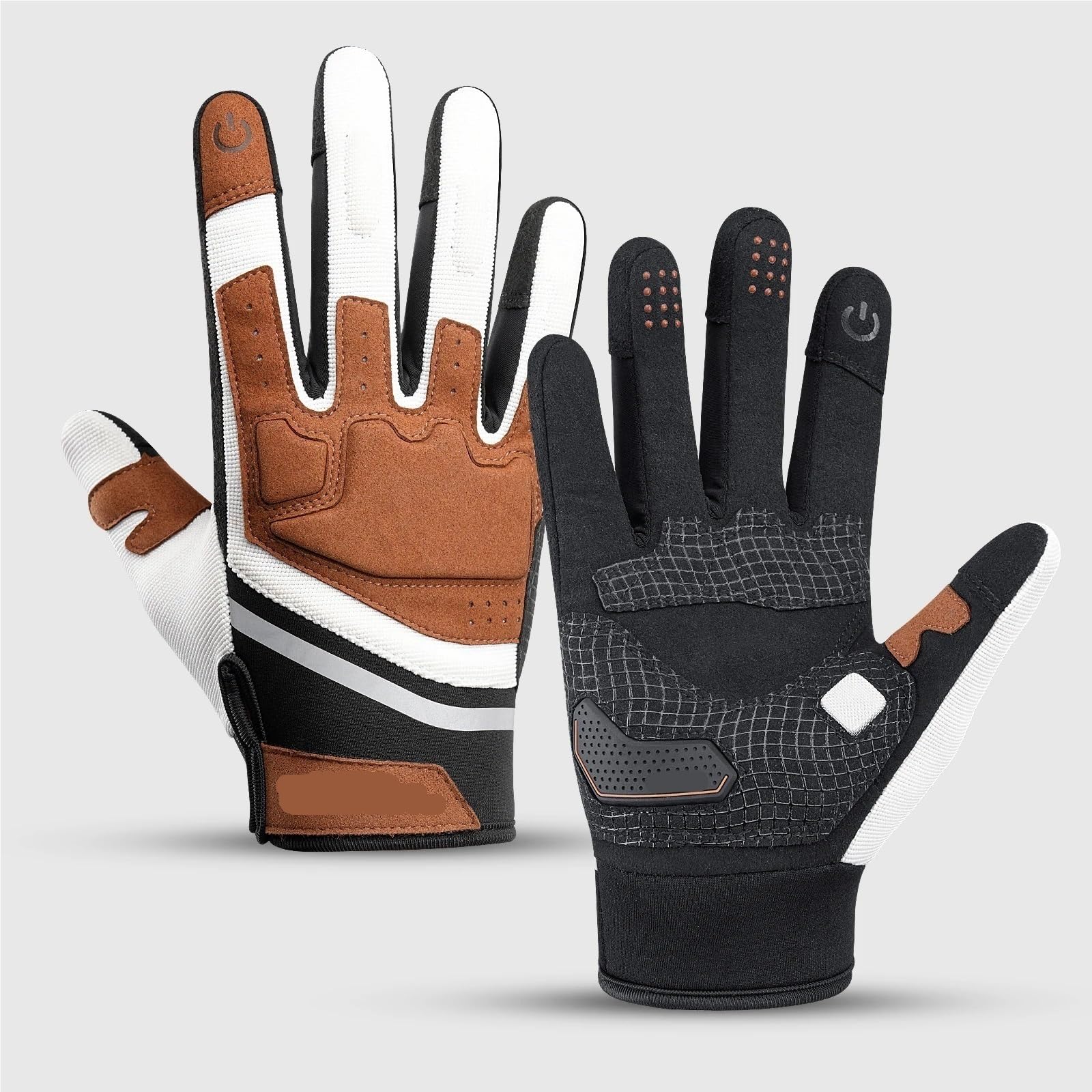 Gants d'escalade Gants de Cyclisme d'hiver Thermiques Chauds Coupe-Vent Doigt Complet imperméable Gants d'escalade de vélo for Hommes Femmes pour Escalade(Brown,M)
