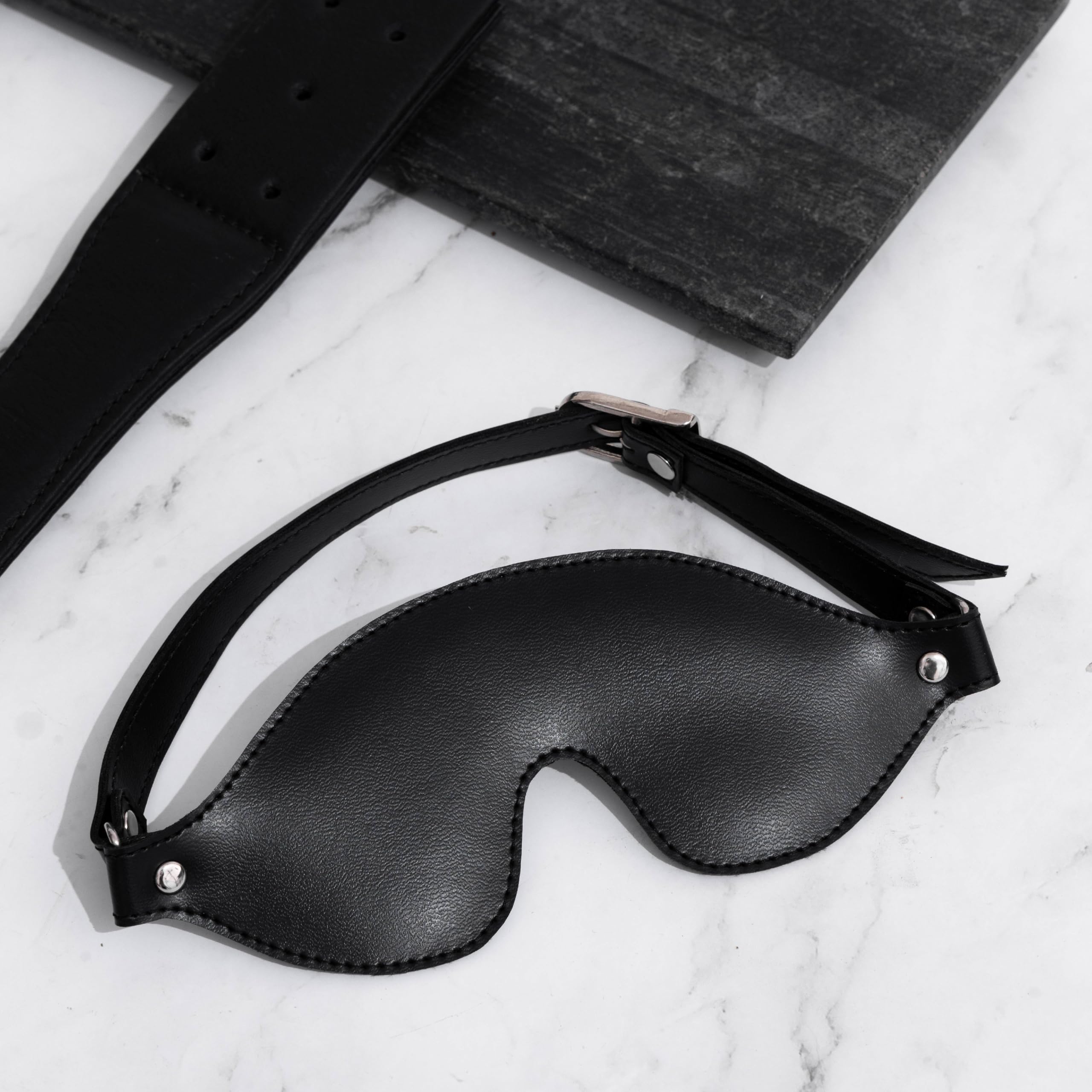 Peppys blindfold for adults, blindfold for first night made with Premium Faux Black Leather and Adjustable to all size (B0D5LP4KSM) Amazon Price History, Amazon Price Tracker