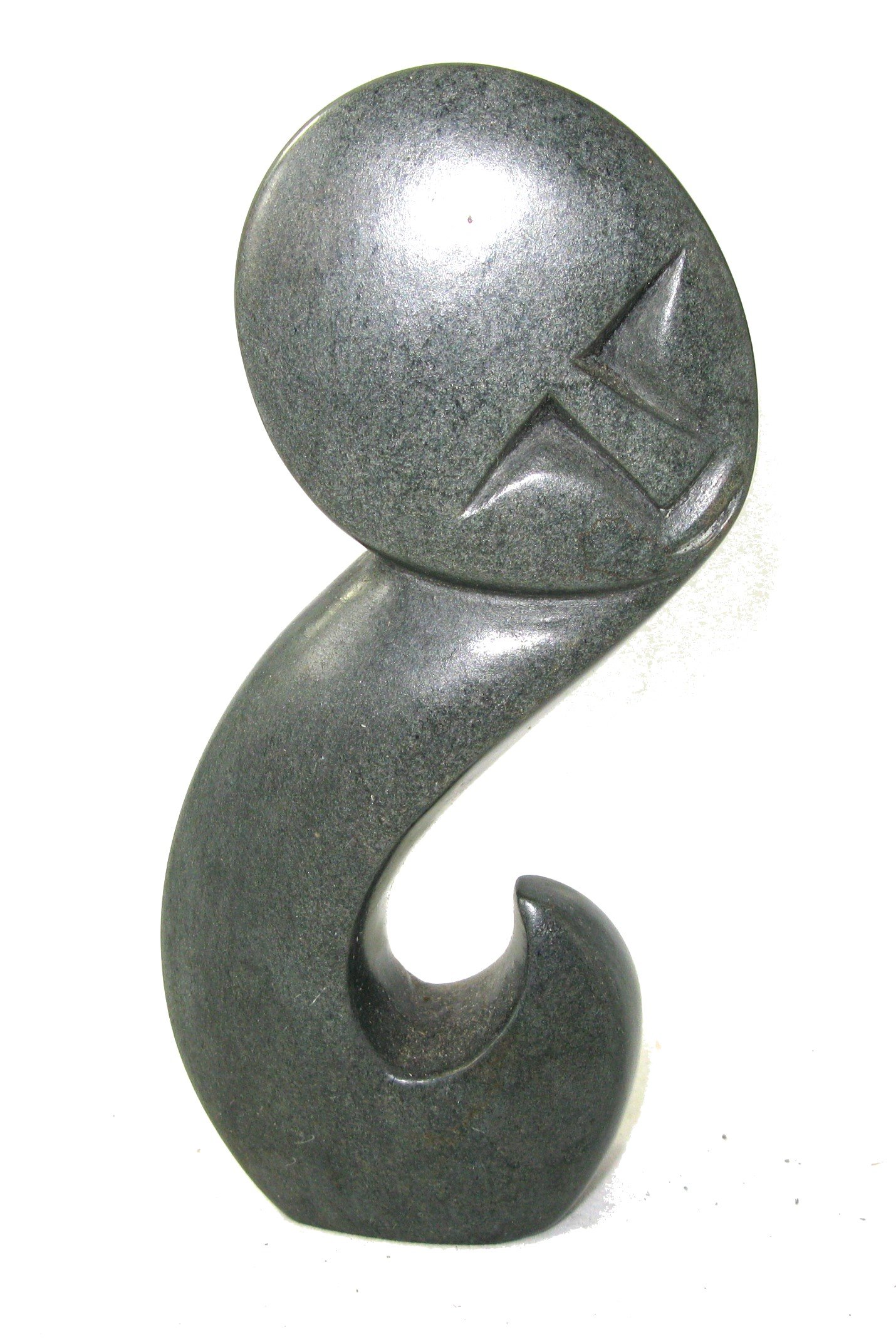 The Friendly Trading Co Grey African Shona Thinker Sculpture In Serpentine Stone 15 Cm Fair Trade African Art