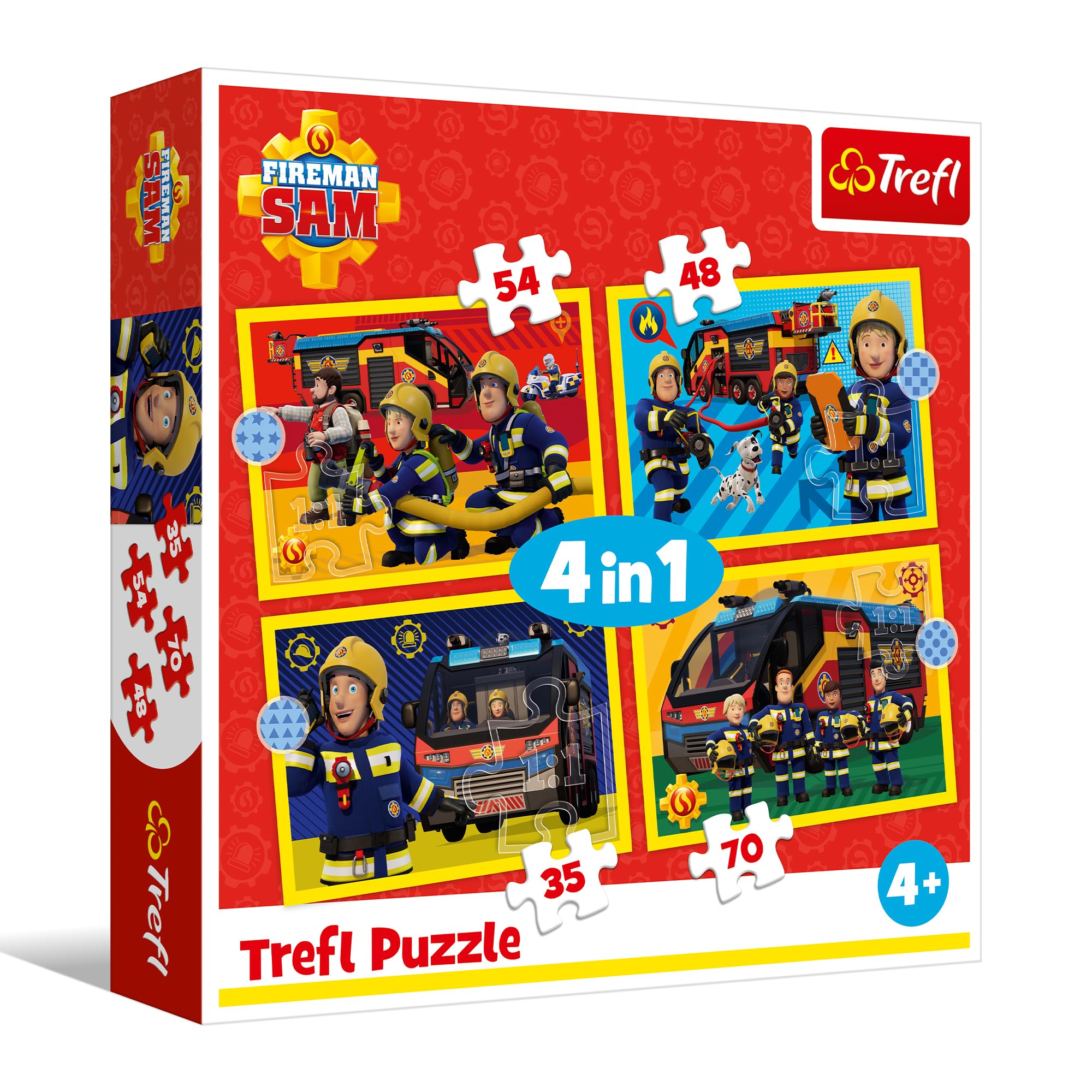 Trefl - Puzzle od 35 do 70 Elementów, 4w1: Strażak na sygnale, 4+