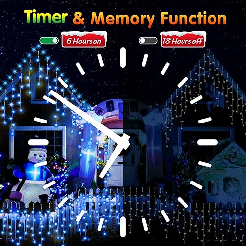Miniatura 5 de Luces de Navidad de 33 pies para exteriores, 400 luces LED para exteriores, impermeables, enchufables, con 8 modos y temporizador, cadena de luces