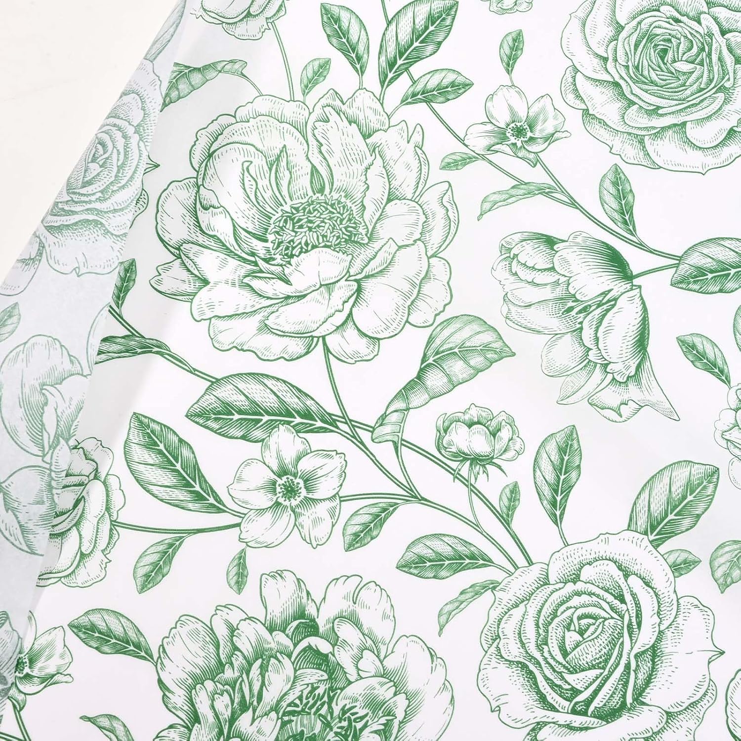 Sanixin 100Sheets Green Floral Tissue Paper for Gift Wrapping Vintage Flowers Printed Tissue Paper for Gift Bags for Bridal Shower Birthday Party Wedding DIY Craft Supplies, 20 × 14 Inches image 5