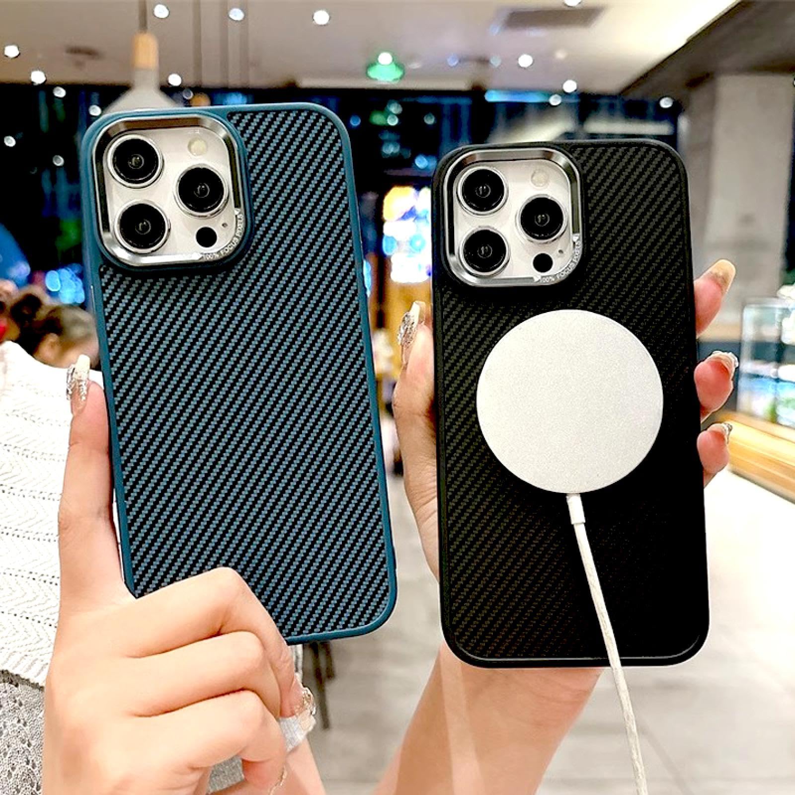 Amazon.co.jp: 高級カーボンファイバーワイヤレス充電カバー（iPhone14