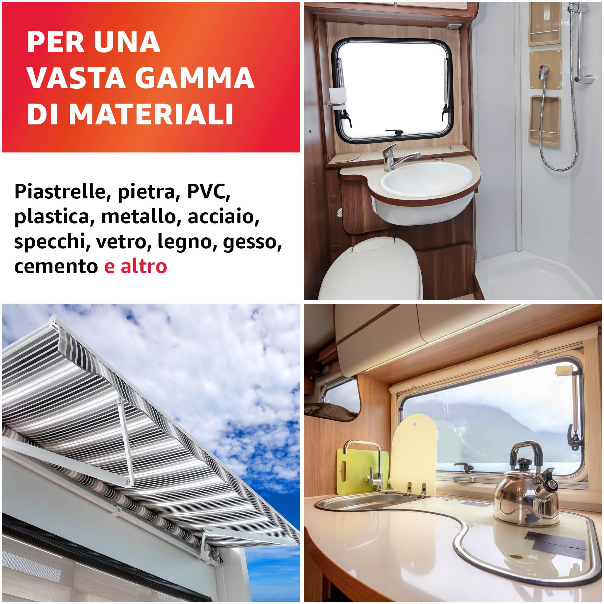EVERGLUE Caravan Glue 1K MS Polymer adesivo extra forte UV resistente 440 g cartuccia