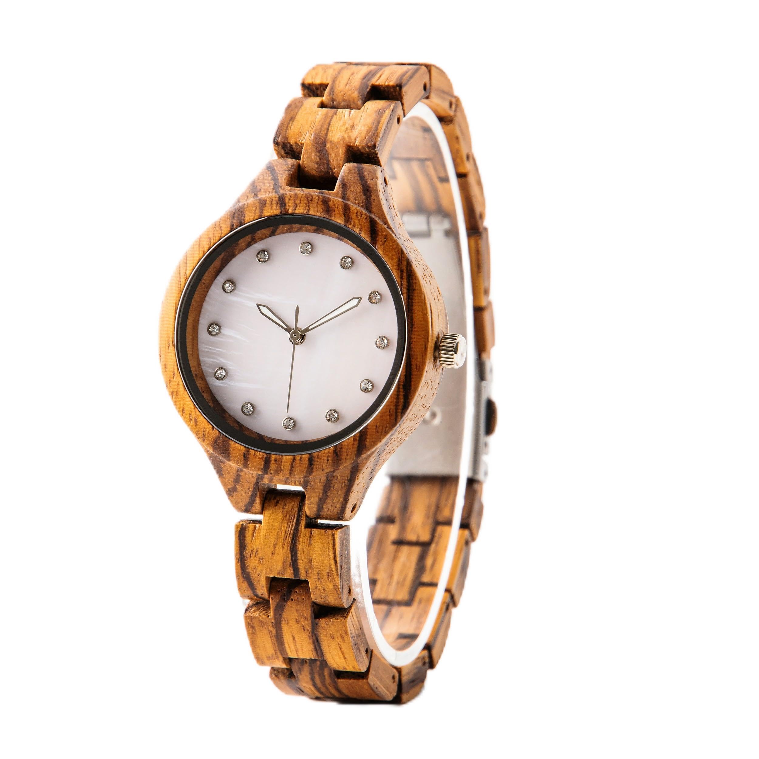Reloj de madera personalizado para mujer, relojes para mujer, reloj analógico de cuarzo, grabado, personalizado para mamá, esposa, novia, hija