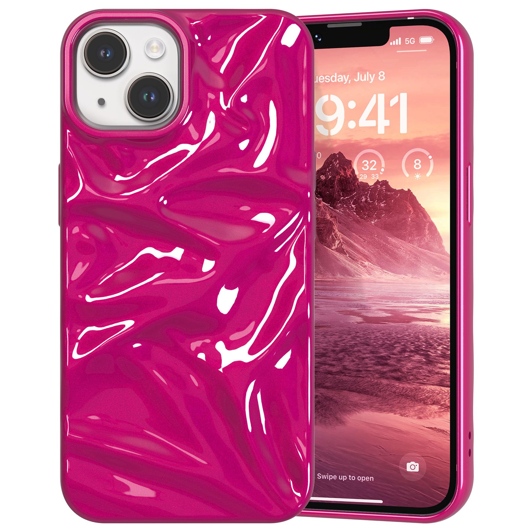 Amazon.co.jp: ZCDAYE iPhone 13/14用ケース 光沢のあるウォーター