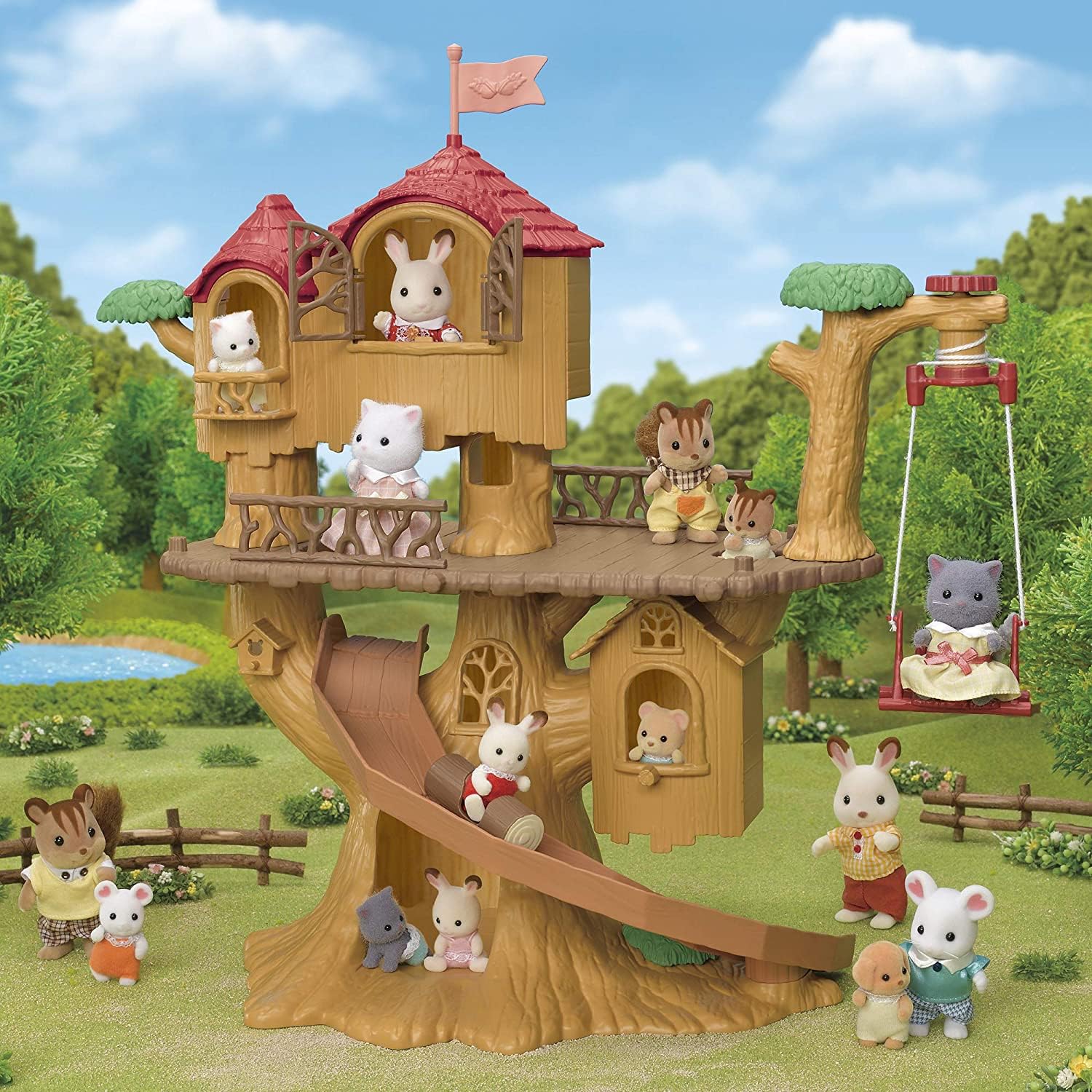 Sylvanian Families - La cabane dans les arbres - Set + de 3 accessoires - Plongez dans l'univers de la famille Sylvanian - Figurines animaux miniatures - Jouet enfant 3 ans et + - 5494