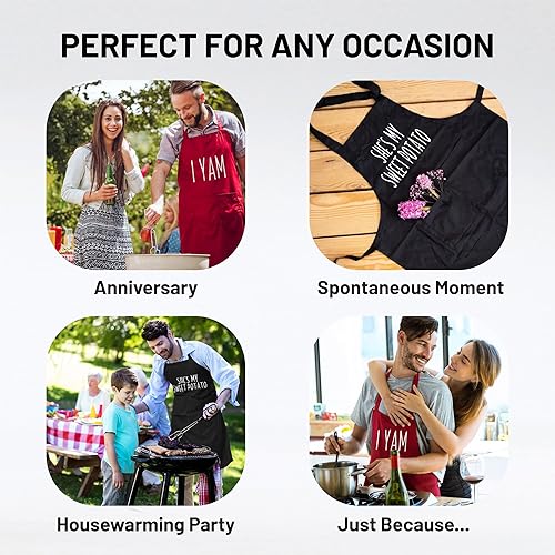 Miniatura 3 de Divertidos delantales para parejas, ideas de regalo para él, boda, compromiso, novia, cumpleaños juego de cocina