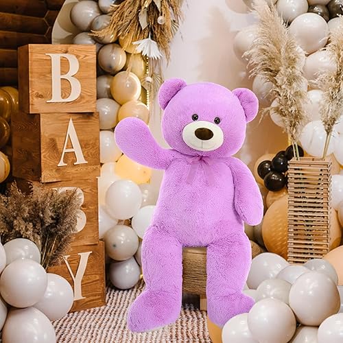 Miniatura 3 de CYBIL HOME - Oso de peluche gigante para novias y niños, 35 pulgadas, (color morado).