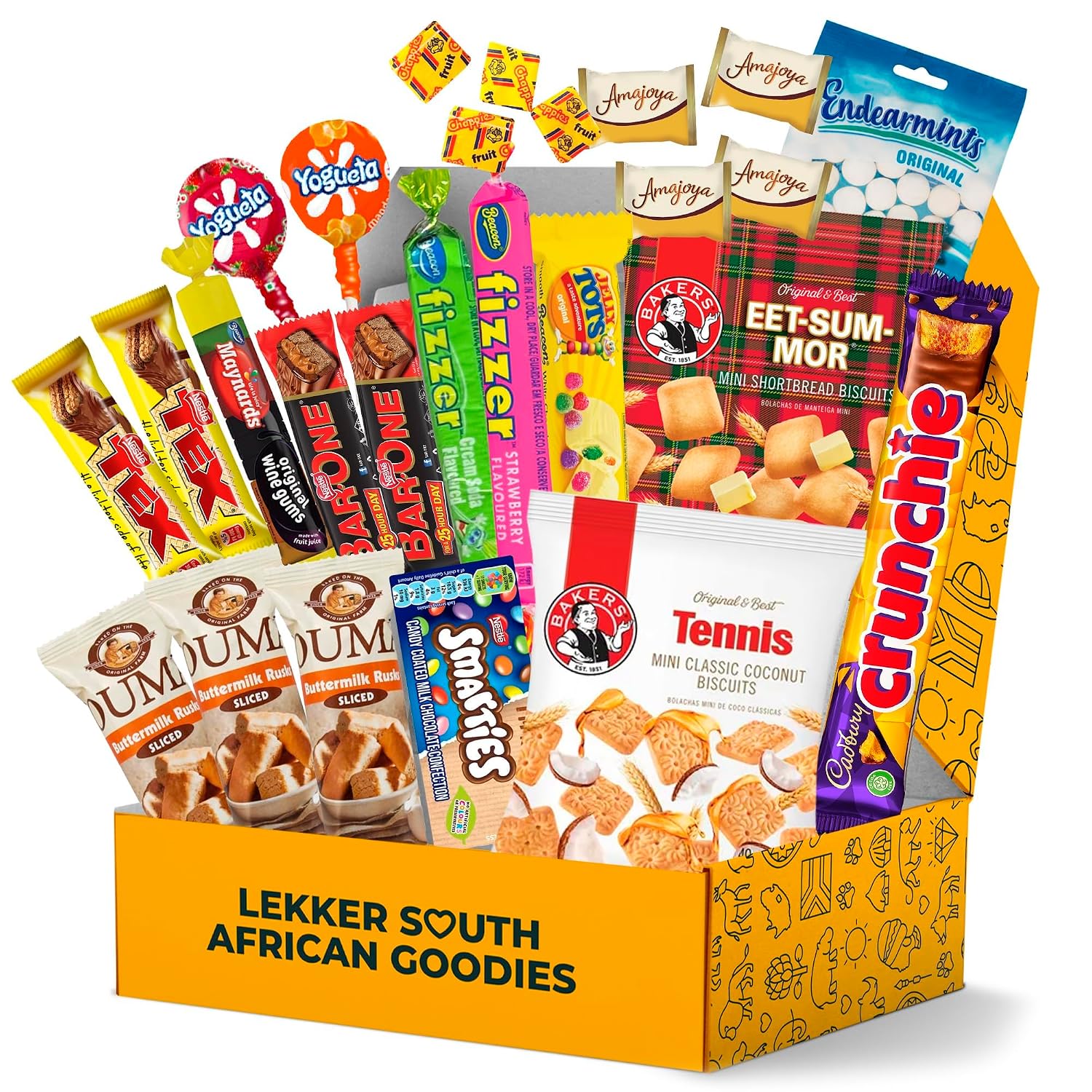 Exotic Snack Box with Authentic South African Food | 26-Unit Assortment of Candy, Chocolates & Biscuits | Perfect Snack Bundle for Food Lovers | Elegantly Packaged Gift Box | Unique and Famous South African Snacks
