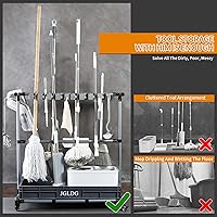 Vista 2 de Generic Carrito de limpieza multifuncional y organizador de herramientas - Soporte para escoba y fregona