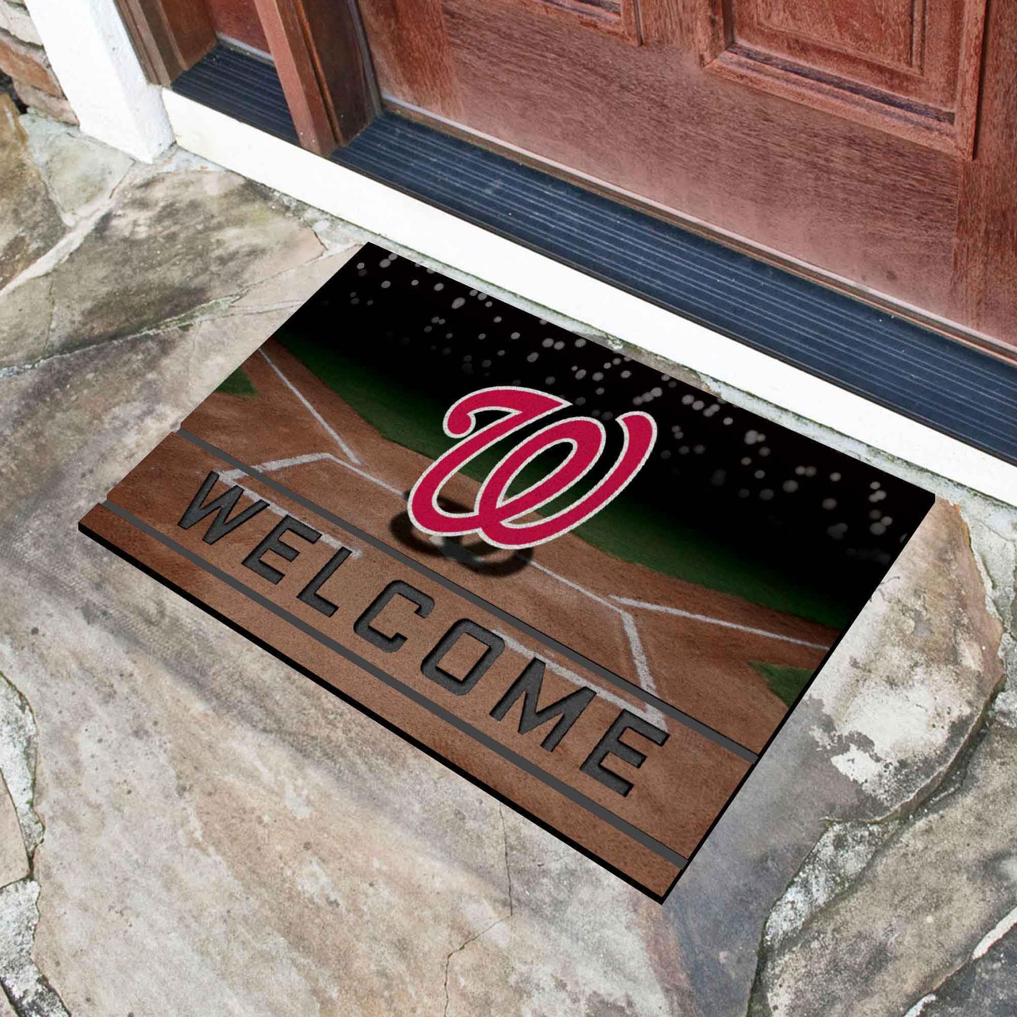 FANMATS 21938 Team Color Crumb Rubber Washington Nationals Door Mat, 1 Pack