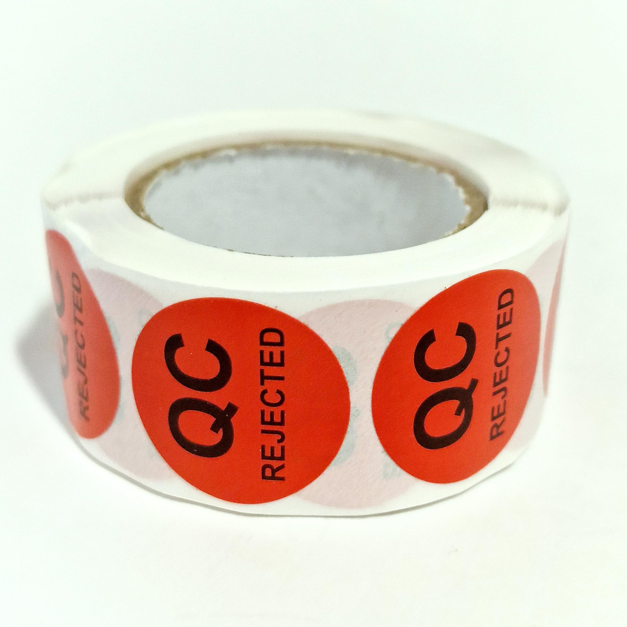 MajorCrafts 500 Labels per roll 2.5cm 1" QC Quality Control Round Sticker Labels (QC Rejected - V100), Multicoloured, 25mm - Image 2
