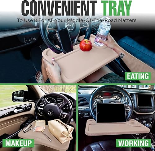 Miniatura 51 de lebogner Bandeja para volante, bandeja de automóvil para comer, escritorio con gancho para alimentos, laptop y accesorios de automóvil, artículos
