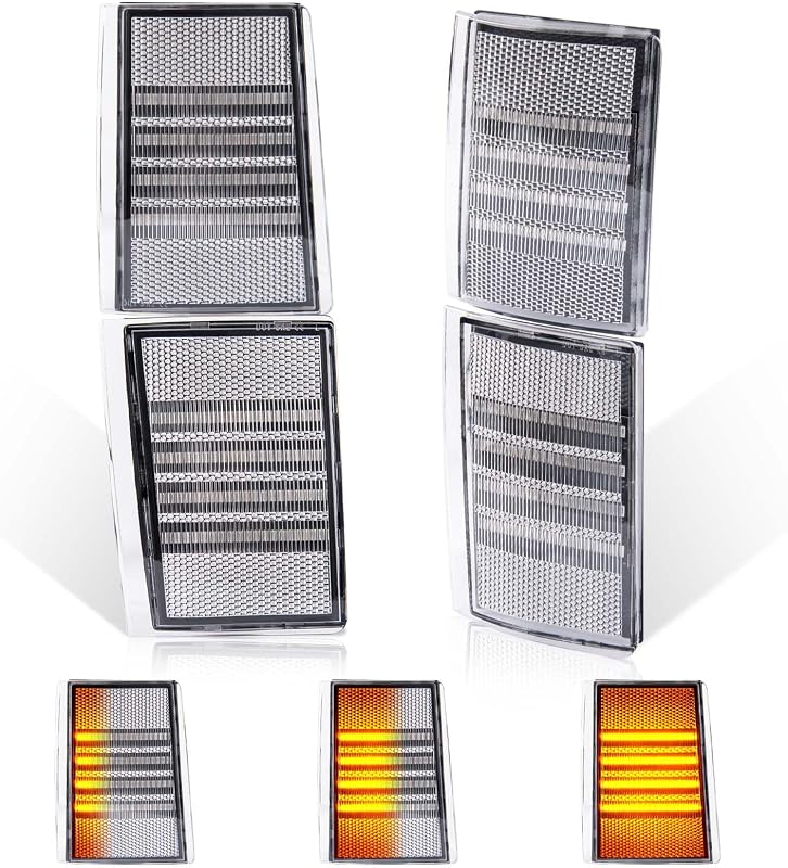 Luzes de seta e marcador lateral dianteiro LED sequencial âmbar Gempro para Chevy C1500 C2500 C3500 K1500 K2500 K3500 1988–1993 – 4 unidades