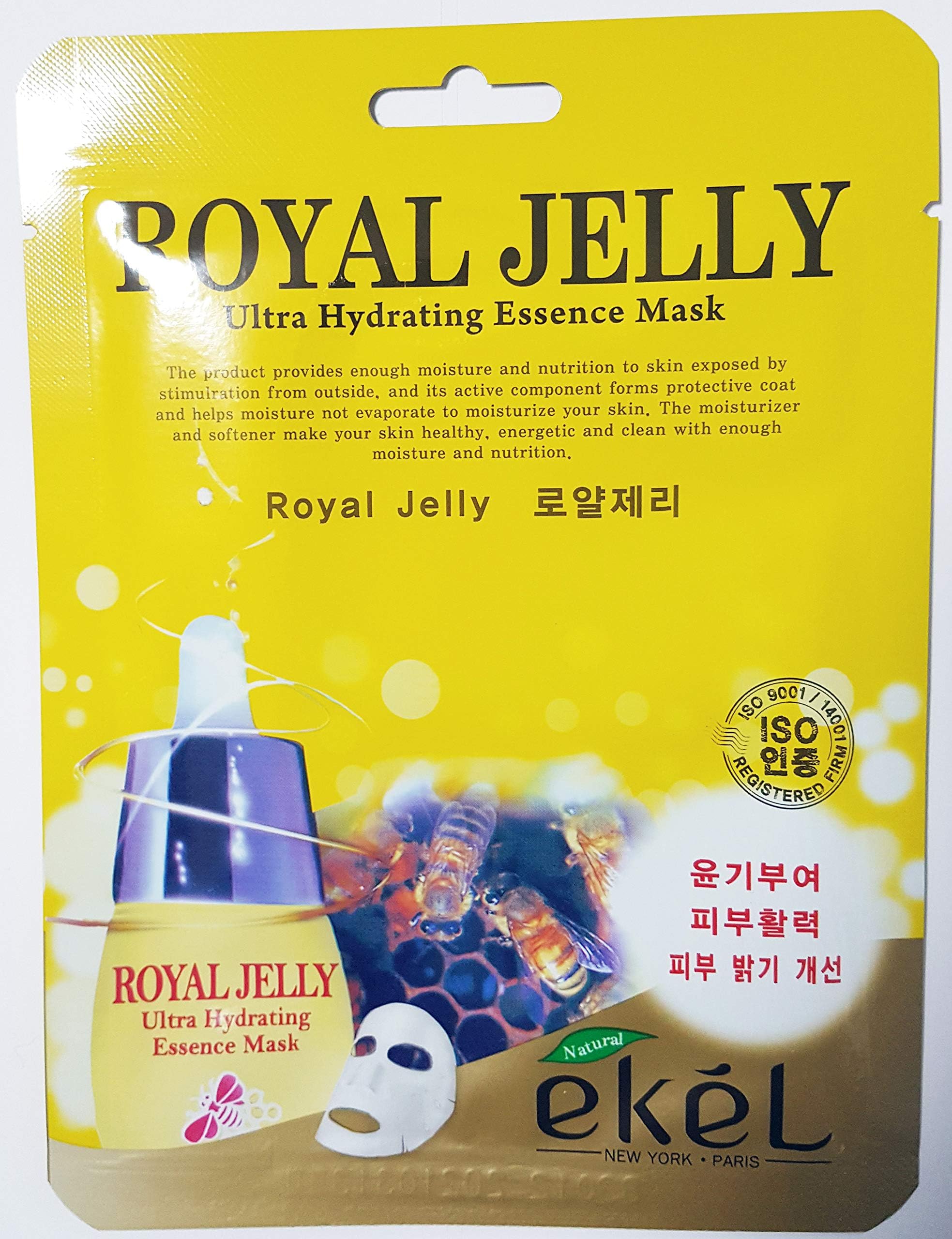 EKEL Korea Cosmetic Skin Care Royal Jelly Hydrating Essence 3D Mask Pack (9pcs)