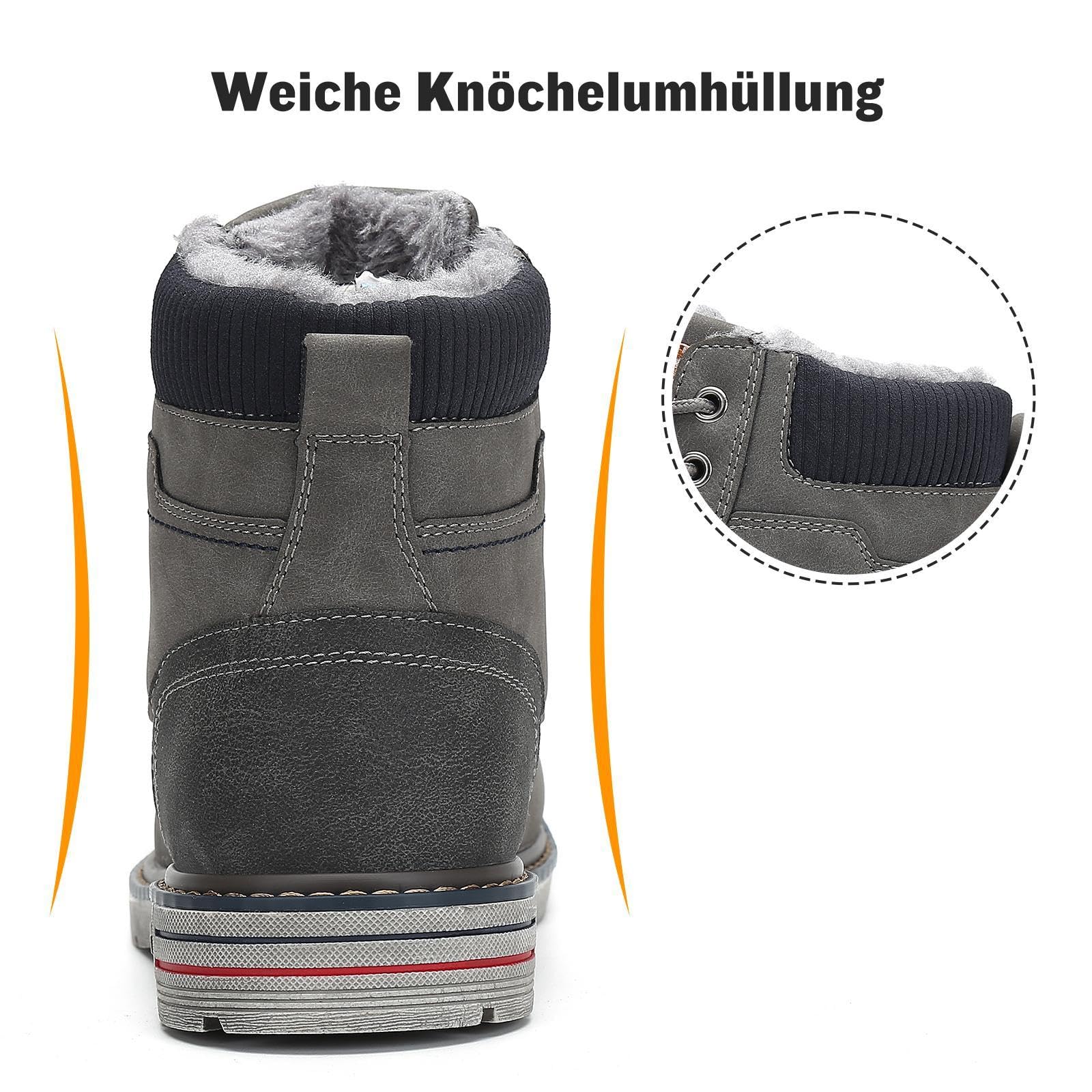 Mishansha Scarpe Uomo Donna Invernali Impermeabili Antiscivolo Stivaletti Invernali con Pelo, Gr.36-48