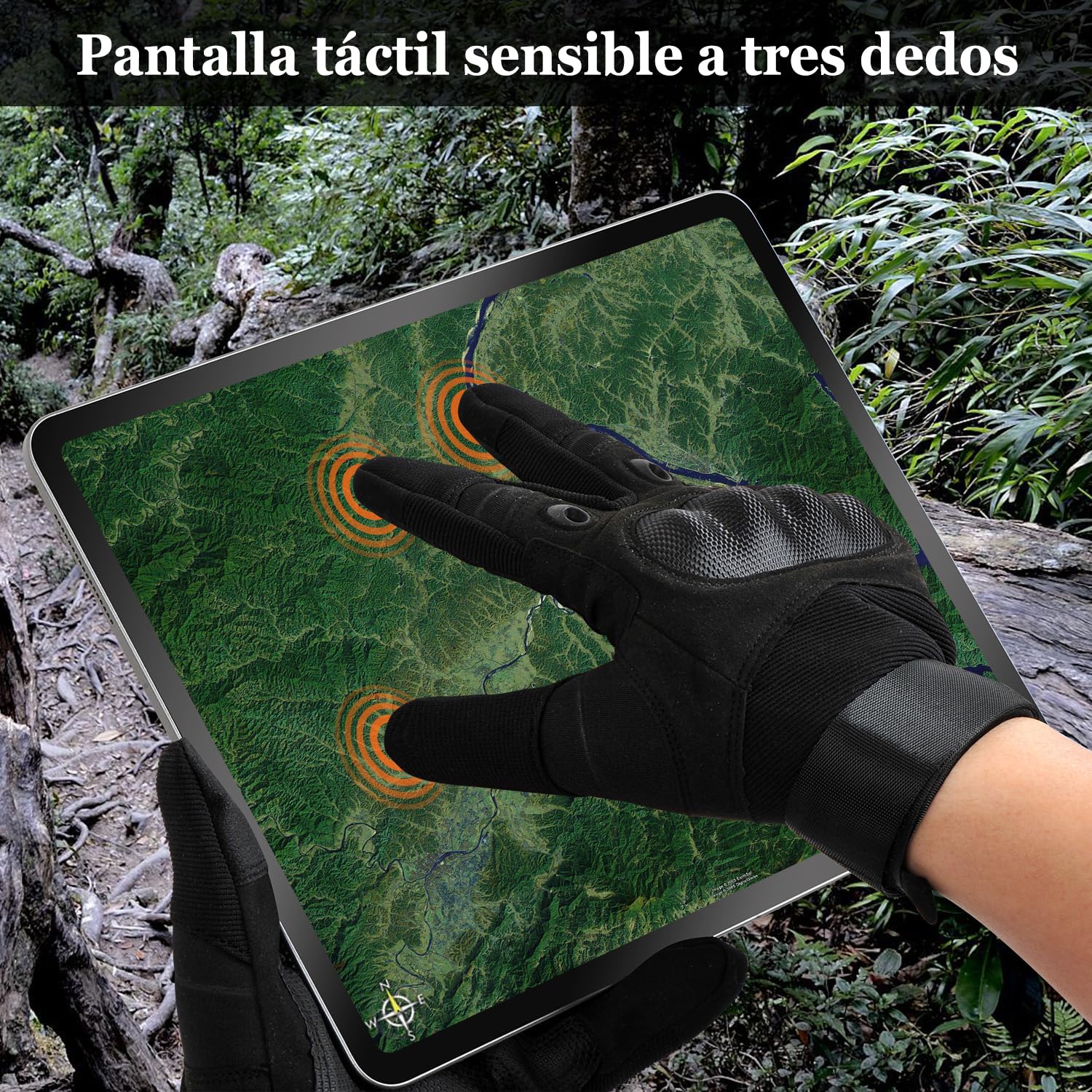 Guantes de Moto para Hombre, Guante de Verano para Pantalla Táctil con Nudillos Duros, Guantes Protectores para Airsoft Motocross Scooter Ciclomotores ATV Paitball Bicicleta de Montaña