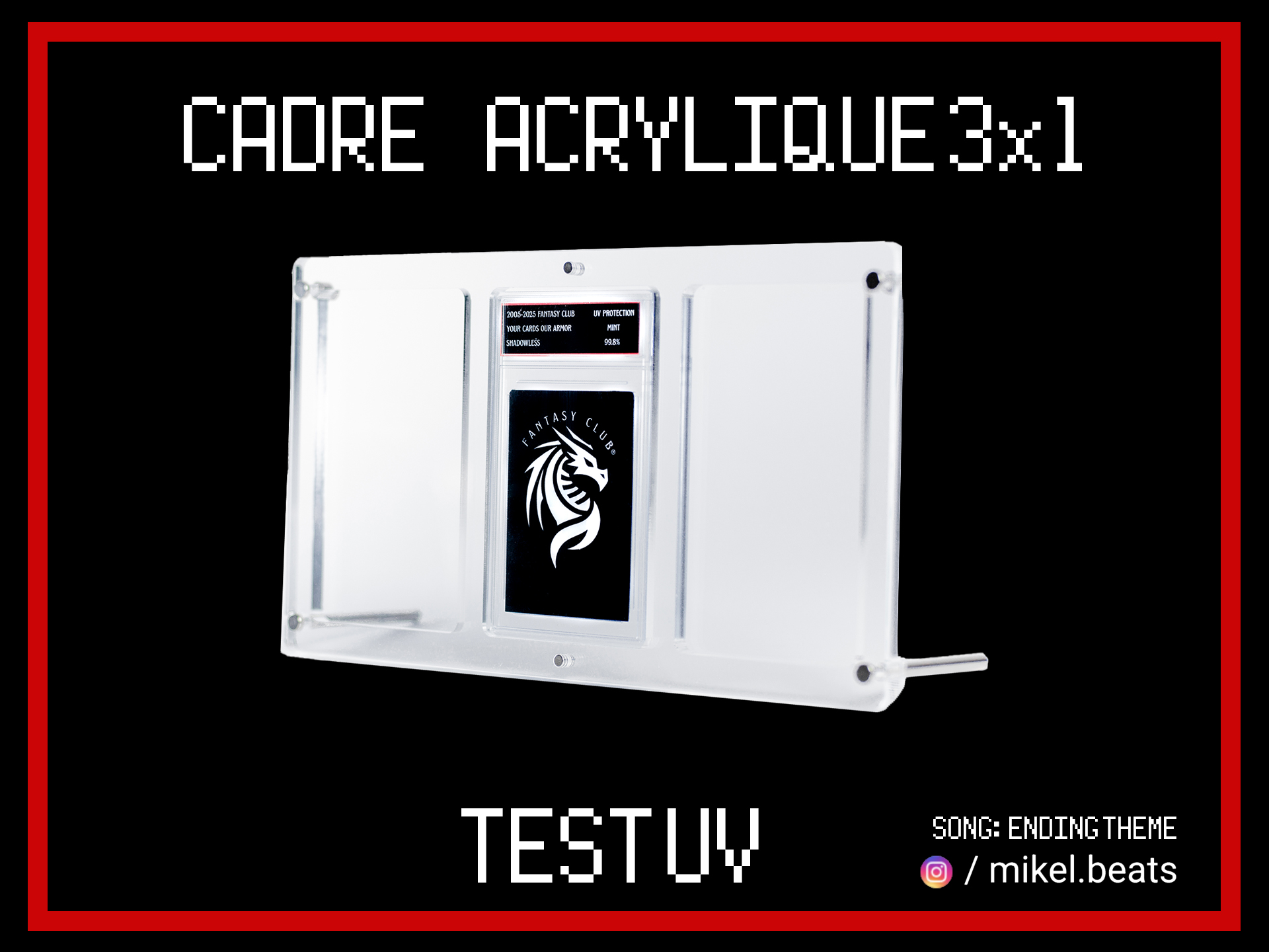 Cadre Acrylique pour Carte Gradeé – Support Transparent pour Slabs PSA, CGC – Protection UV 99 % – Présentoir Premium pour Cartes Collection | FANTASY CLUB