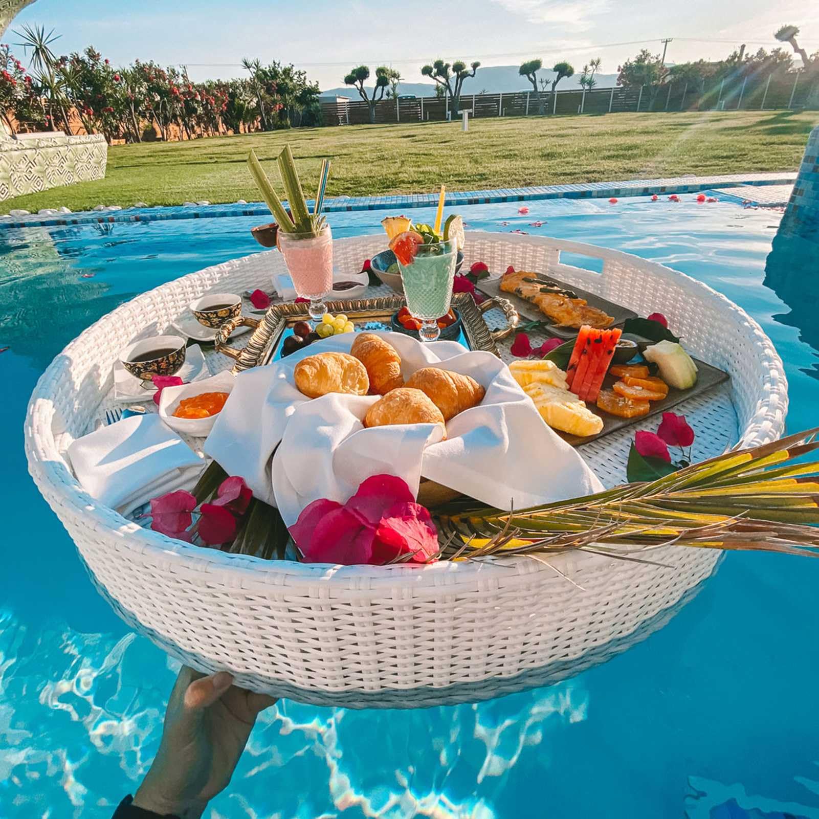 Swimming pool floating bar, Floating Tray(White,60CM)
