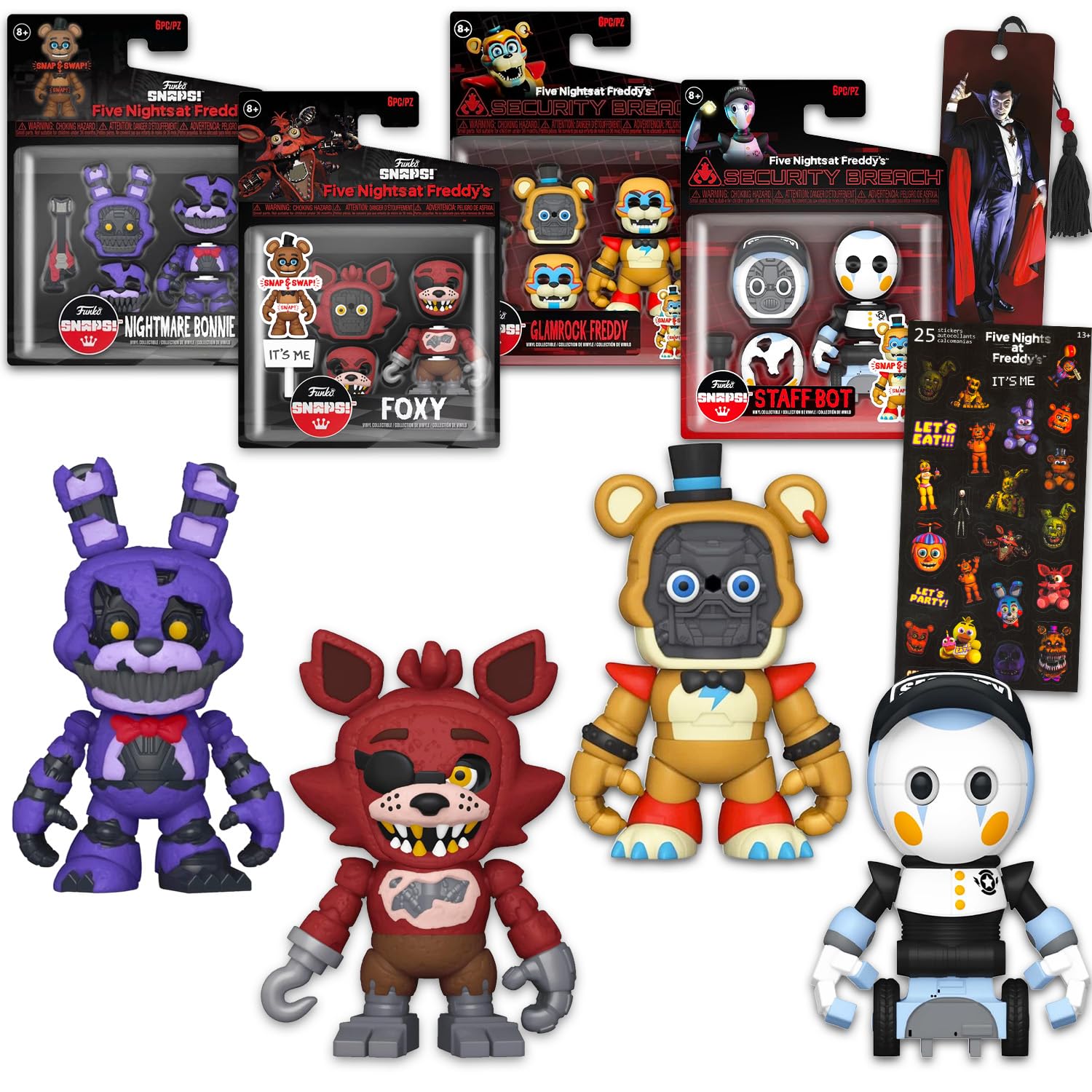 Amazon.com: Five Nights at Freddy's Snaps Security Breach Toys Set