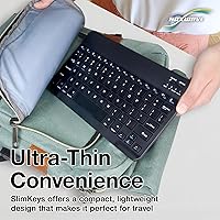 Vista 4 de BoxWave Teclado compatible con Chuwi Hi10 Pro - Teclado Bluetooth SlimKeys, delgado portátil con teclas estilo chiclet, negro azabache