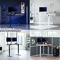 Vista 8 de VIVO DESK-KIT-1B7N-36 - Escritorio eléctrico de pie rústico de 71 x 36 pulgadas, ajuste de altura de memoria, serie 1B, marco negro con parte