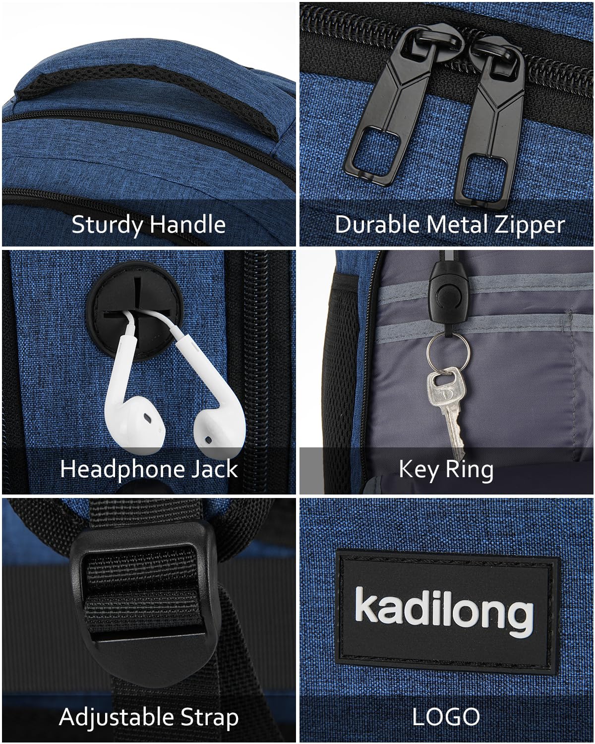 kadilong 17.3 Pulgadas Mochila para Portátil Hombre Trabajo,Bolsa de Escuela para Estudiantes de Bachillerato y Salidas Exteriores