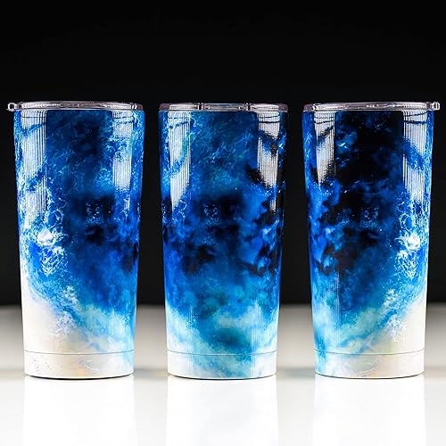 Miniatura 9 de Greenline Goods Vasos aislados de 25 onzas con tapas y pajillas, de acero inoxidable para bebidas frías y calientes, diseño elegante de vaso de café