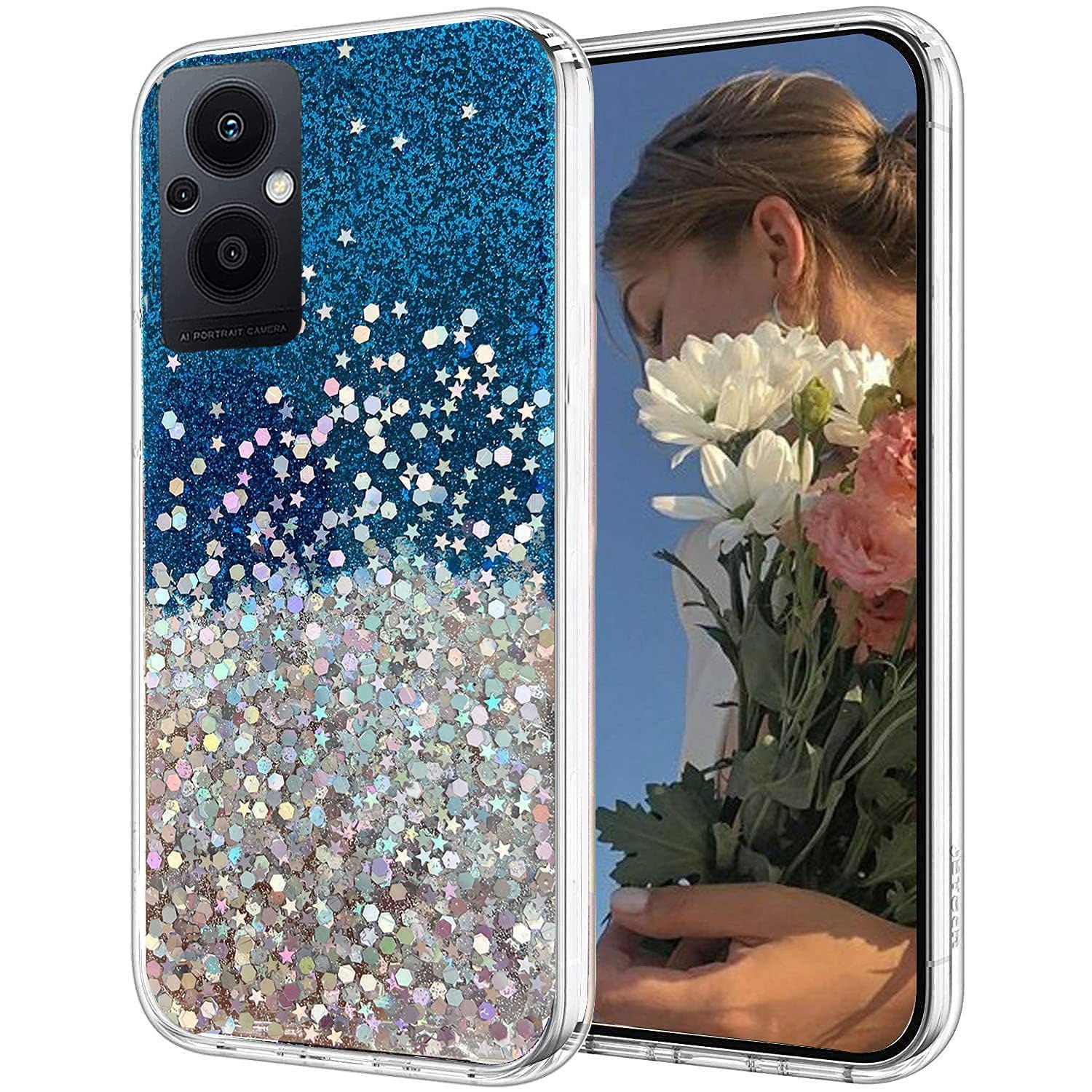 KC Back Cover for Oppo F21 Pro 5G & Oppo F21s Pro 5G, Dry Fixed Glitter Bling Ultra Thin TPU Sparkle Stars Epoxy Silicone Girls Women Case (Blue) (B0B3XRDMTH) Amazon Price History, Amazon Price Tracker