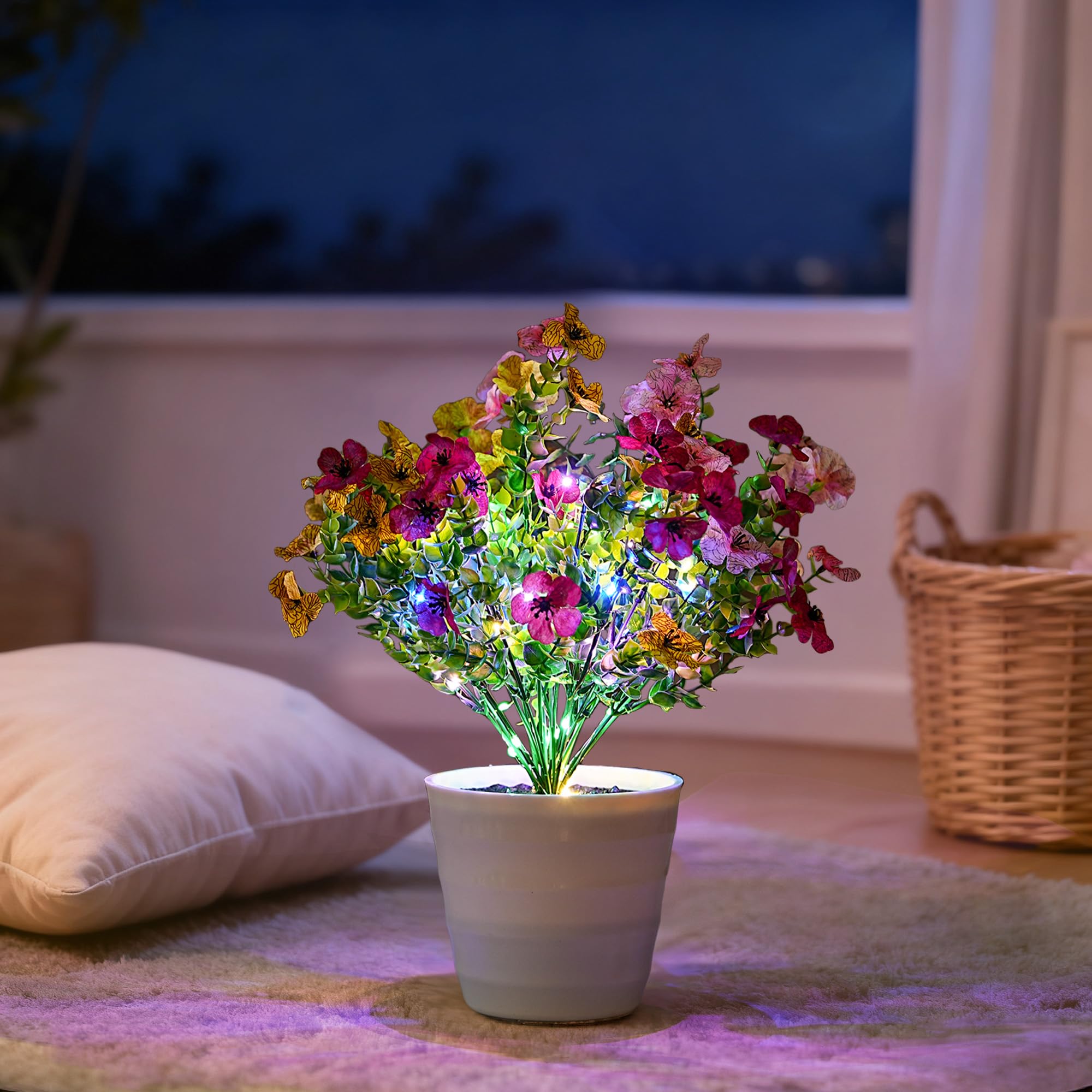 Artificial Multicolor Flower Lamp Night Light for Bedroom Shop Wedding Home Decor Gifts for Women Mom Daughter Grandma Girlfriend Coworker Friend Birthday Christmas Valentines Mothers Day