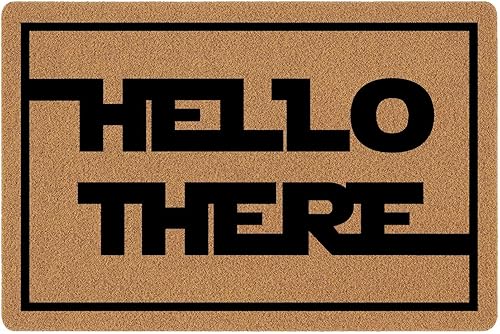 Funny Hello There - Tapete para puerta delantera, resistente, para entrada al aire libre, para porche, felpudo marrón, regalo de inauguración de la