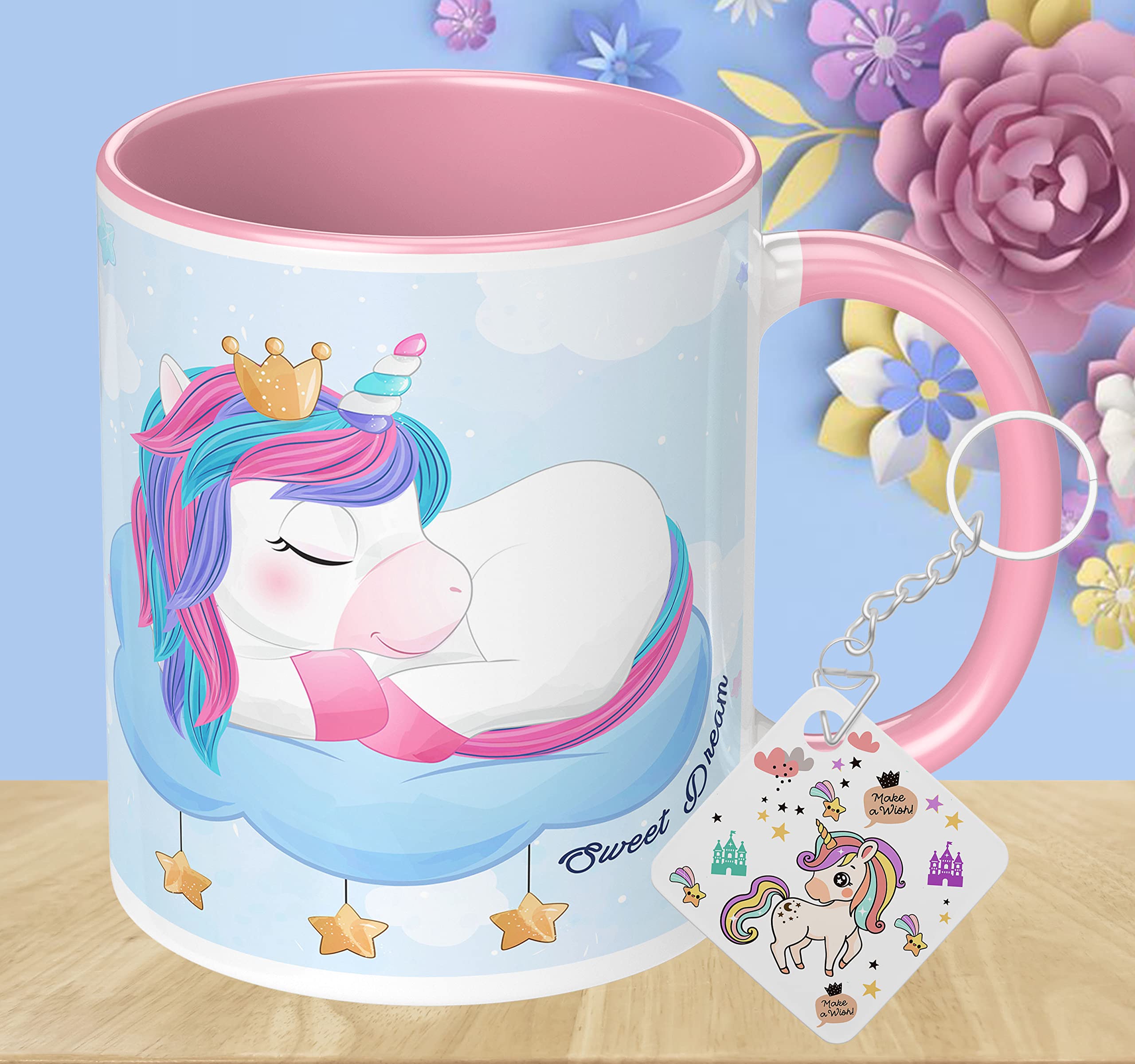 NH10 DESIGNS Unicorn Printed Coffee Mug For Girls, Unicorn Keychain, Cartoon Mug For Kids Birthday Gift Return Gift Animated Cartoon Mug For Unicorn Lover (Microwave Safe Ceramic Tea, Coffee, Milk Mug- 350ml) UNCRN3TMK 31