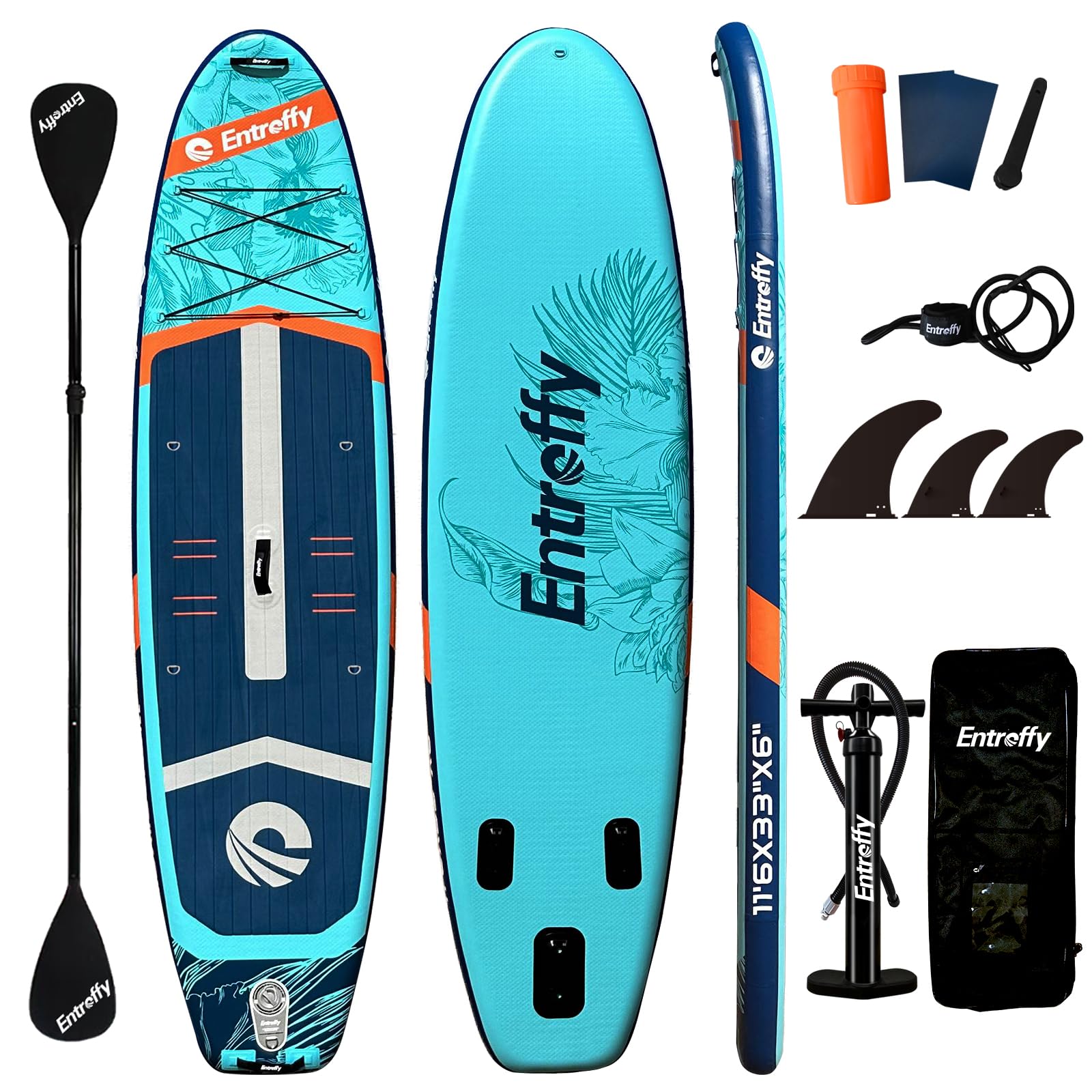 View 1 of *** CHECK COMMENTS*** Entroffy Inflatable Stand Up Paddle Board 11'6" x 33"