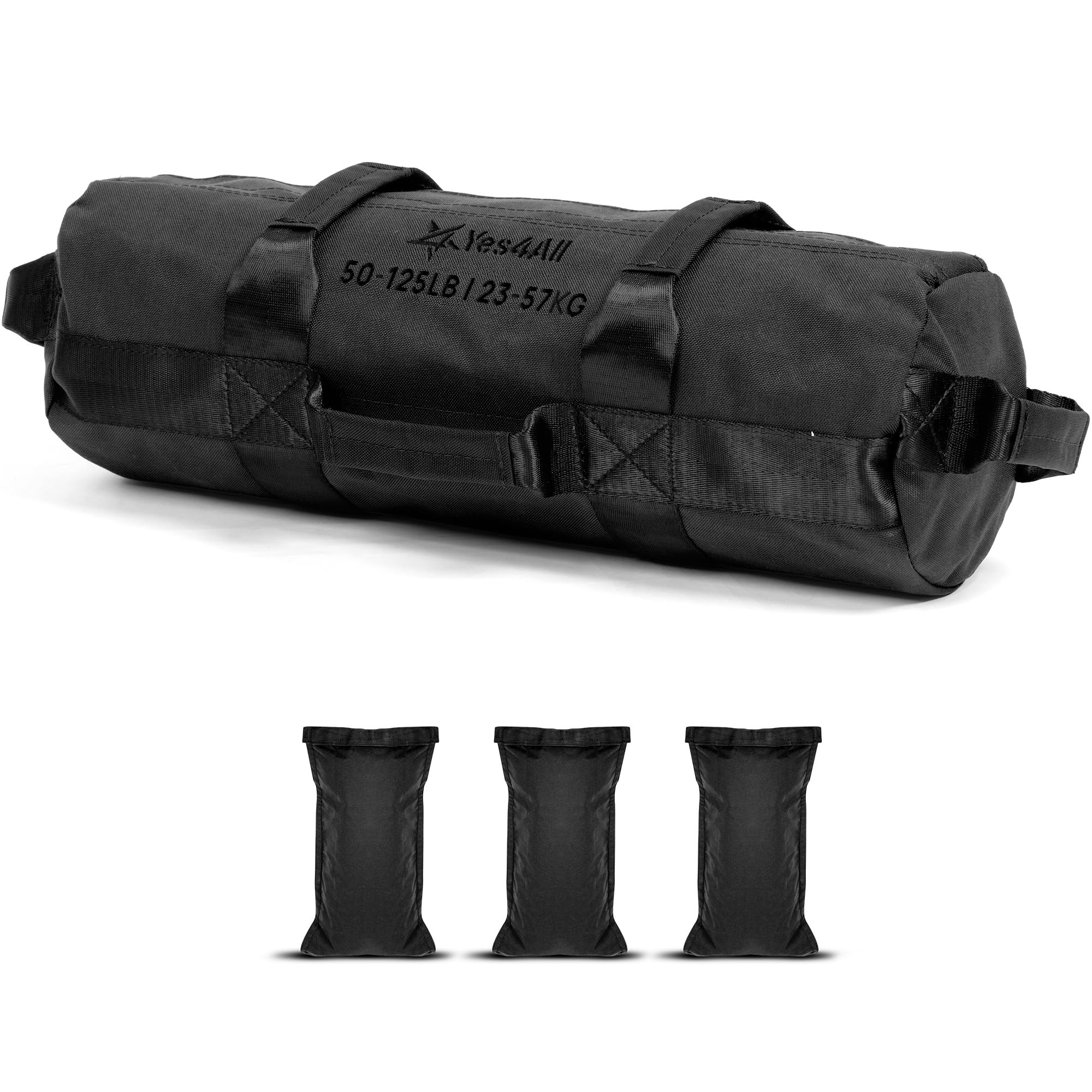 Yes4All sacchi di sabbia per l'allenamento, sacchi di sabbia regolabili non riempiti per l'allenamento con maniglie, vari colori e dimensioni 2,3 kg - 90 kg