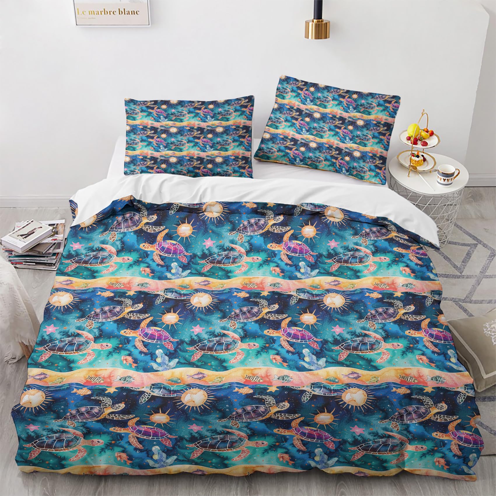 Housse de Couette 240x260 Tortue de mer pour transformer votre chambre en oasis marine