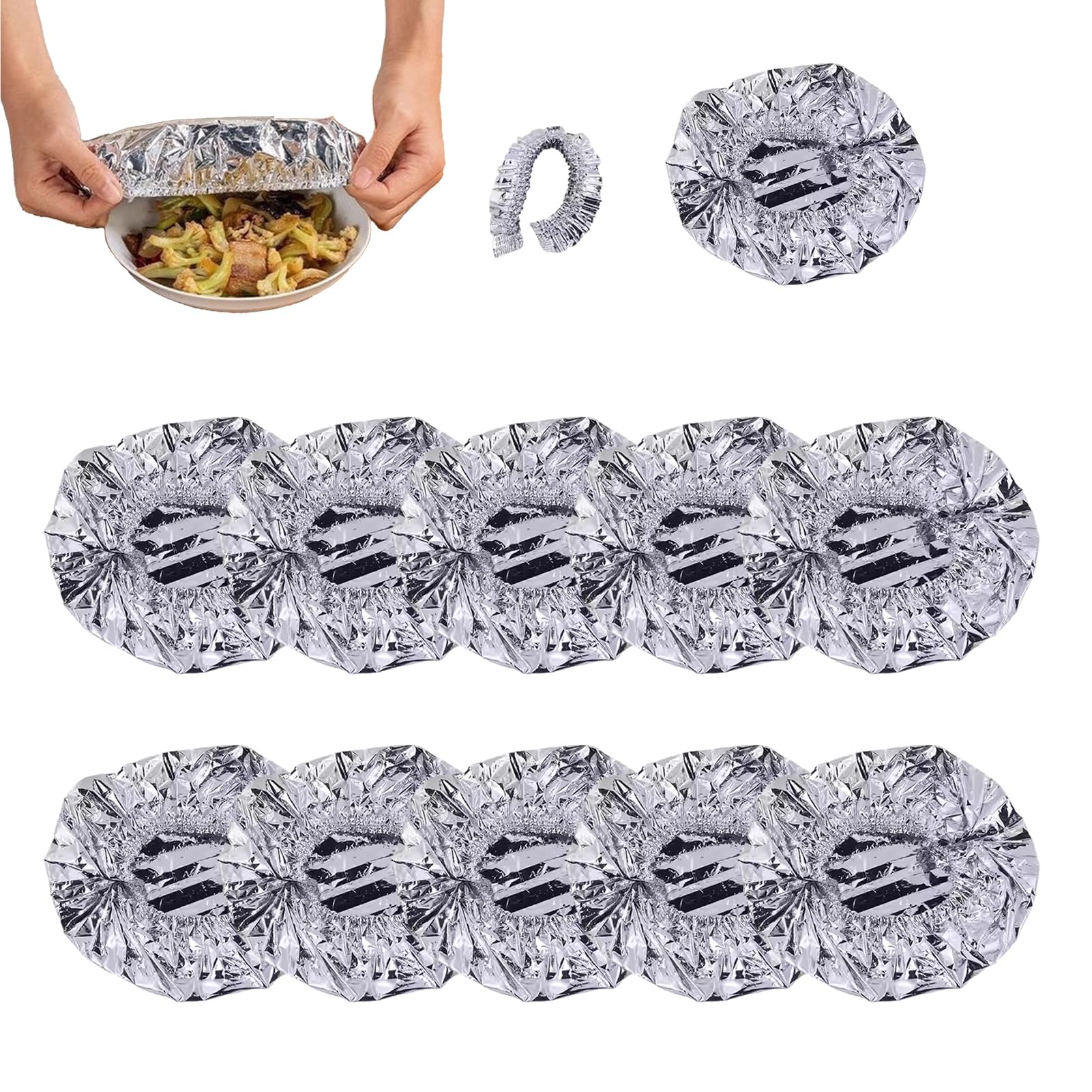 matumou Plastic Wrap Stretchable Food Covers Flexible Lids for Bowls Plates Pots Containers Heat Retaining Freshness Preserver for