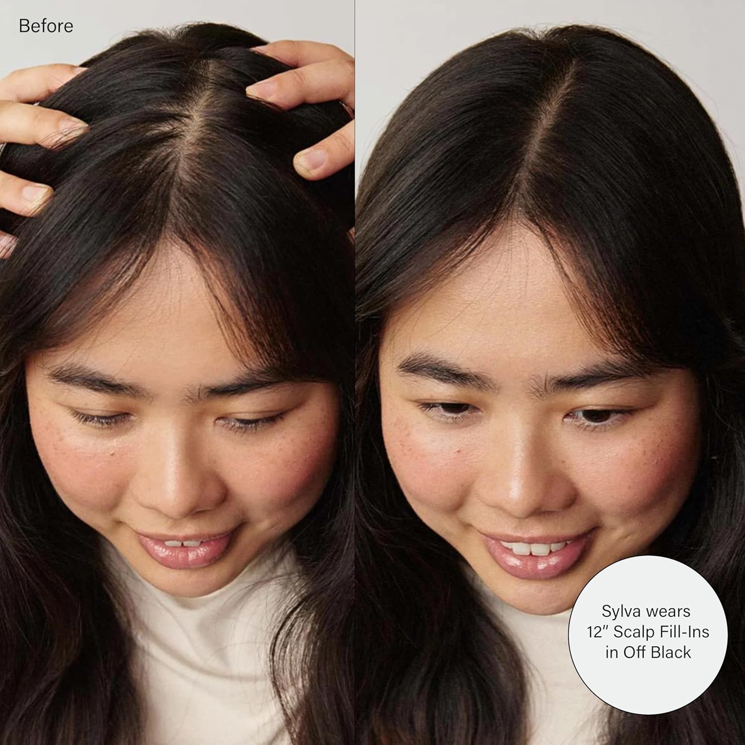 Luxy 100% Remy Human Hair – Scalp Hair Fill-Ins - Clip-Ins for Scalp & Part Line Coverage - Natural Coverage for Thinning Areas, Lightweight Mesh Bands 30 grams 12" Light Gray Scalp