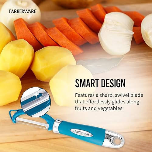 Miniatura 4 de Farberware Euro Peeler, un esencial de cocina para pelar rápida y fácilmente productos, chocolate, quesos y más. Cuenta con agujero para colgar para