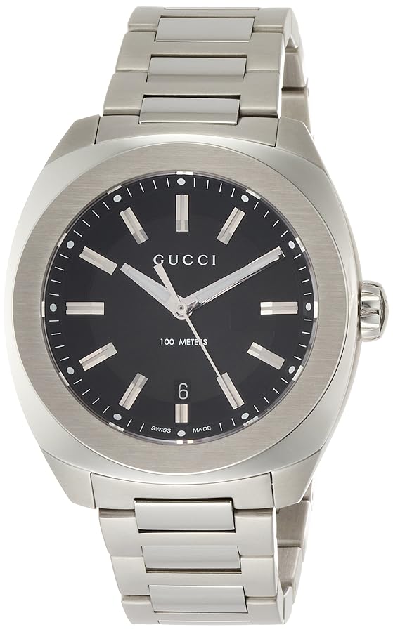 普通☆GUCCI腕時計 ブラック ステンレス GICCI ブラック文字盤 ステンレスウォッチ 【公式通販】
