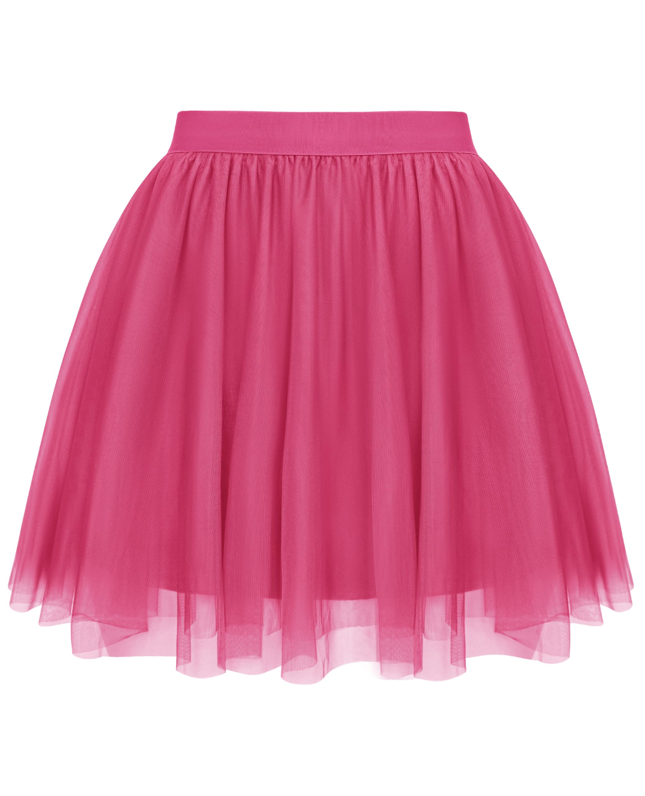 Lovasy Tüllrock Damen Kurz Schwarz Rock 2 Lagen Tüll Elastische Taille Sommerrock Party Prom Rock
