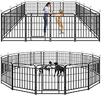 Vista 11 de Corralito resistente para perros: 12 paneles de acero de 47 pulgadas de altura, tubo de acero cuadrado con barras transversales reforzadas, valla
