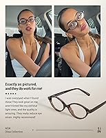 Vista 2 de TIJN Olisa Blue Light Blocking Glasses for Women Men,Retro Oval Frame Bluelight Eyeglasses for Gaming/Computer/Screen