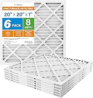 LotFancy 20x20x1 MERV 8 Furnace Air Filter 6-Pack - Electrostatic Pleated AC Filters, Traps Dust, Pet Hair, Pollen (Actual 19.75x19.75x0.75")