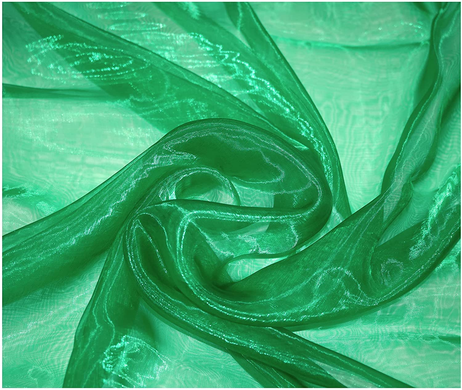 5 Meter Organza Sheer Fabric Dress Fancy Costume Decorations 60 Inch Width 7+ Colours (Emerald)