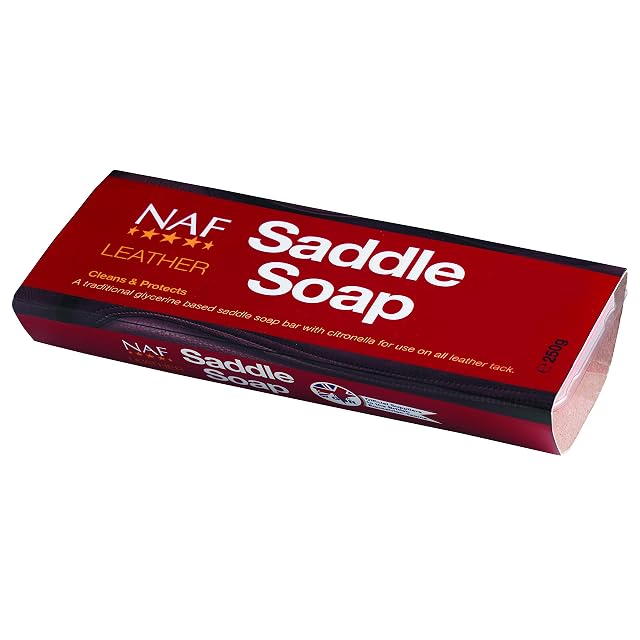 NAF Jabón de sillín de Cuero de 250 g, jabón Tradicional a Base de glicerina para sillines y Tachuelas, Limpia
