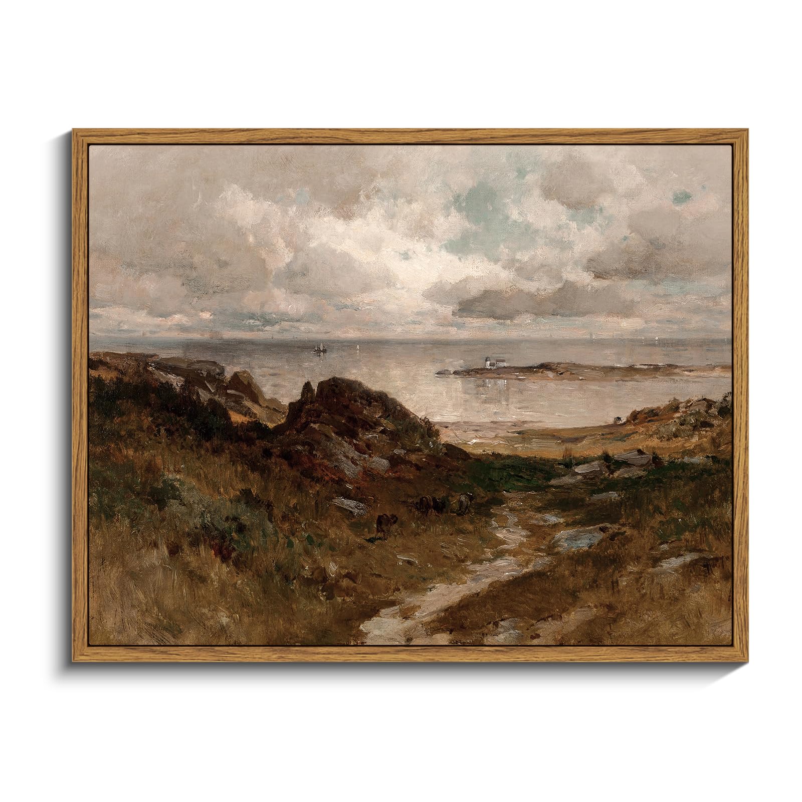 InSimSea Framed Canvas Wall Art, Meadow with Flowers Painting, Landscape for Living Room, Bedroom, Home, Bathroom Decor, 8x10 — view 154
