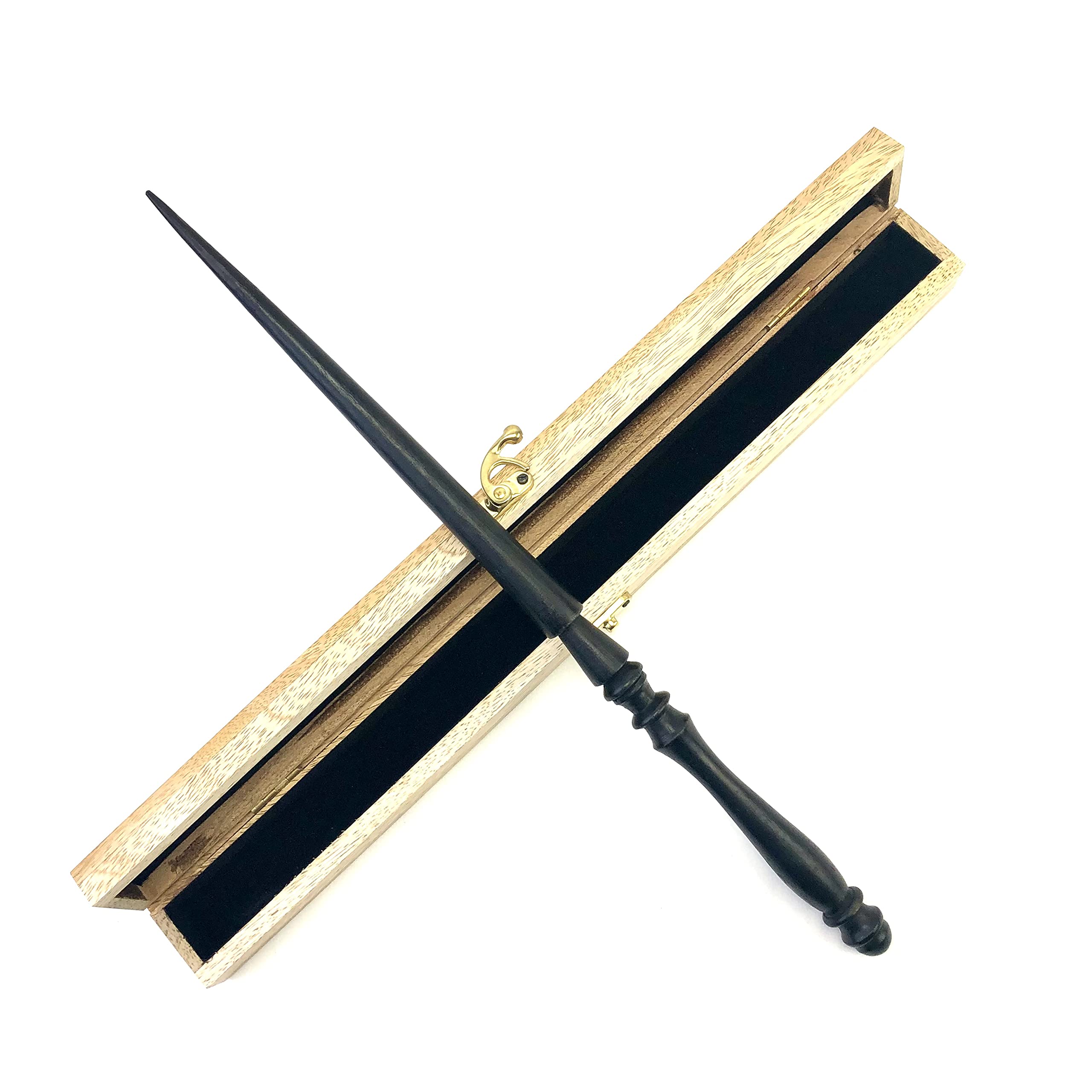 Will O'Wisp's Wand Emporium Witch and Wizard Wand in Real Wooden Display Box Certificate of Authenticity (The Midnight)