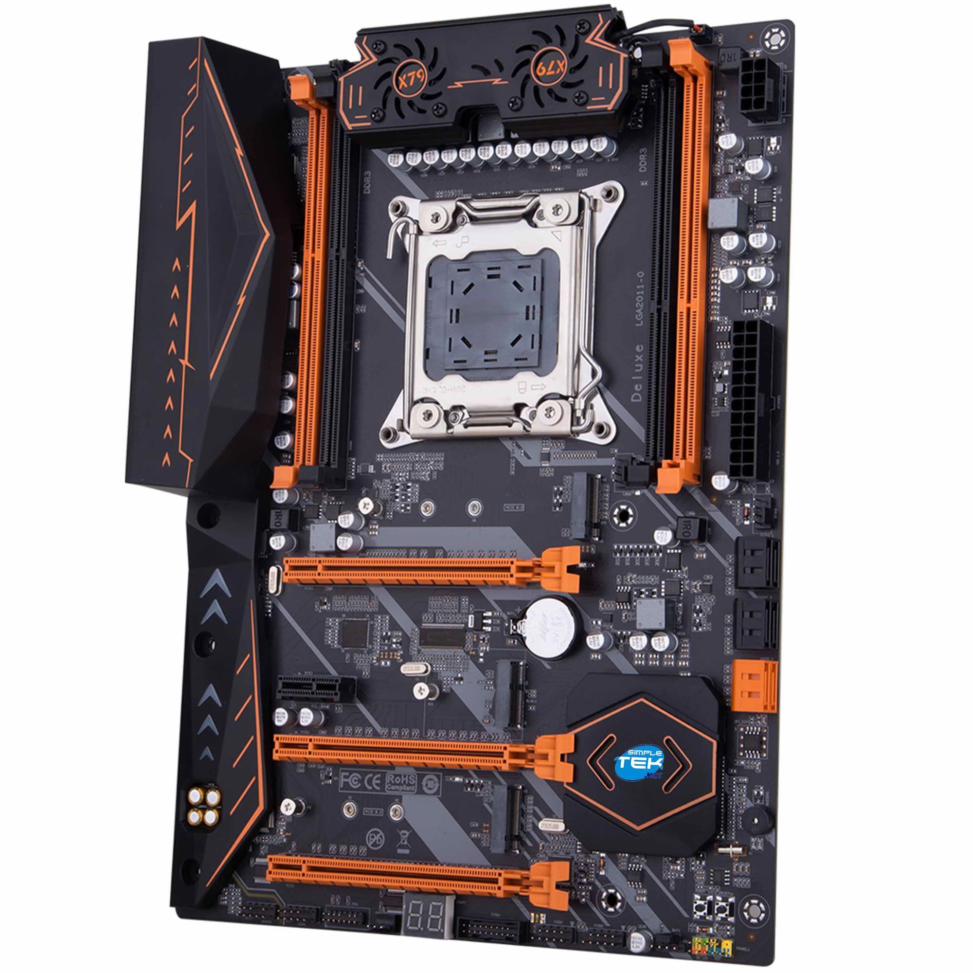 SIMPLETEK – Scheda Madre ATX Socket LGA 2011 | Chipset C602 | Supporto 4 Slot RAM DDR3 Fino a 128GB, M.2 2280, 6 Porte USB 2.0, 2 Porte USB 3.0, Interfaccia SATA3.0 6Gbps e SATA2.0 3Gbps