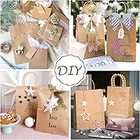 Vista 4 de Moretoes 40 bolsas de papel marrón con asas, bolsas de regalo de papel de varios tamaños (8/10/12.6/16 pulgadas), 10 por tamaño para compras, venta